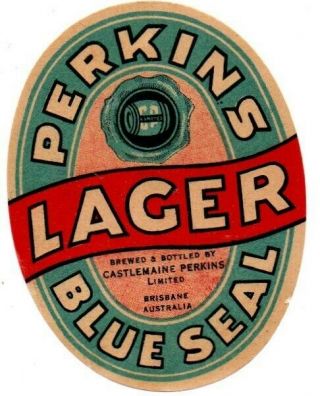 Australian Beer Label Castlemaine Perkins Ltd Perkins Blue Seal Lager (324)