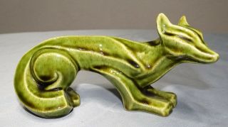 Madison Ceramic Arts Studio 469 Fox Figurine Green Betty Harrington Stylized
