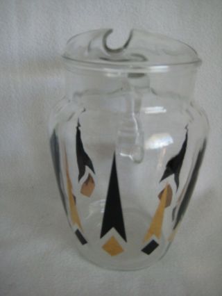MCM Vintage Mid - Century Modern Cocktail Pitcher And Glass Set 8
