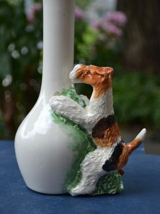 Fox Terrier.  Handsculpted ceramic vase.  OOAK.  LOOK 2