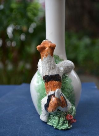 Fox Terrier.  Handsculpted ceramic vase.  OOAK.  LOOK 3