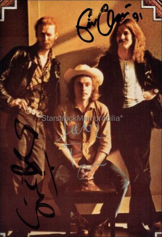 Cream Autographs Eric Clapton,  Jack Bruce,  Ginger Baker Hand Signed 7x5 Photo
