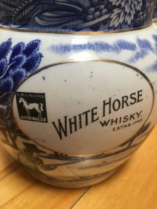 White Horse Pitcher Whisky Whiskey Jug Shelley Pub England 1900 2