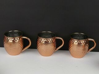 6 Ketel One Vodka Moscow Mule Copper Mugs Cups Hammered Barware Kitchen Stunning 2