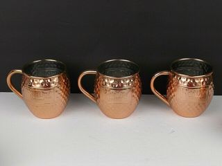 6 Ketel One Vodka Moscow Mule Copper Mugs Cups Hammered Barware Kitchen Stunning 4