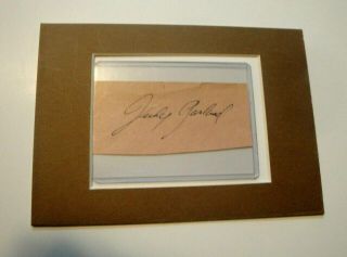 Judy Garland Signed Scrapbook Page Autograph Cut 5x2 " Wizard Of Oz