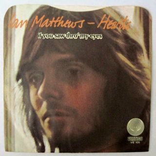 Ian Mathews - Hearts - Rare Promo 45,  Picture Sleeve Vertigo Ve 101 Hear It
