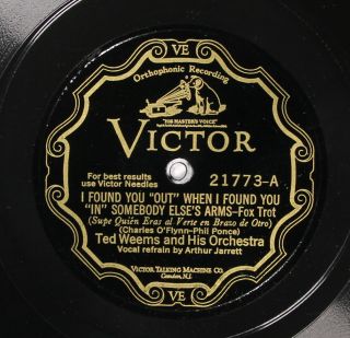 Ted Weems And His Orchestra Victor 21773 E,  Pre War Jazz / Dance Band 78