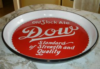Vintage Dow Old Stock Ale Montreal Quebec Round Porcelain Beer Tray 2
