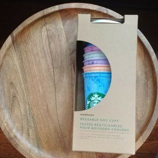 Starbucks Summer 2019 Rainbow Marble Reusable Hot Cups Pack Of 6