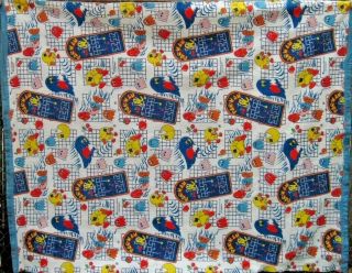 Vintage Blanket Featuring Pac - Man Arcade Game Graphics Midway 71 X 90 Twin