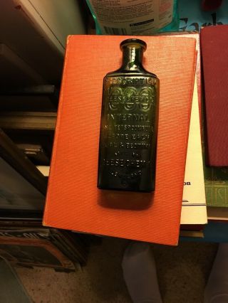 Antique Poison Bottle - Reese 1000 - Rare Moss Green