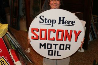Socony Motor Oil Gas Station 2 Sided 24 