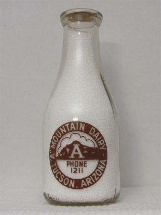 Trpq Milk Bottle Mountain Dairy Tucson Az Pima County University Of Arizona Rare