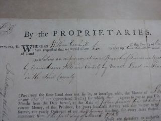 1765 Land contract signed by last colonial Governor of PA,  John Penn 5
