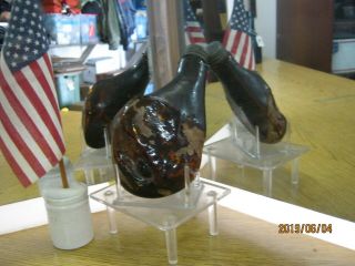 Really Different Color Figural 1/2 Pint Ham Hock Whiskey Flask With Cap