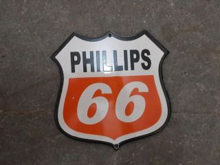 Porcelain Phillips 66 Enamel Sign Size 6 " X 6 " Inches