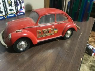 Vintage 1973 Jim Beam Red (vw) Volkswagen Beetle Decanter Empty
