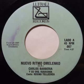 Carlos Barberia Y Su Orq Kubavana Latin Guaguanco Afro Lufrali 45 Hear