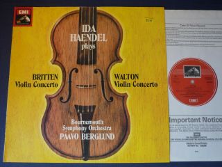 Asd 3483 Nm Britten,  Walton: Violin Concertos Lp,  Ida Haendel,  Bso,  Berglund