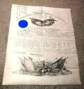 Andrew Johnson Signed Civil War 1866 Military Appointment 10th Massachusetts