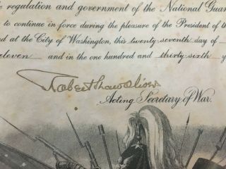 President William Taft hand signed Presidential Military appointment - 07/7/1912 9