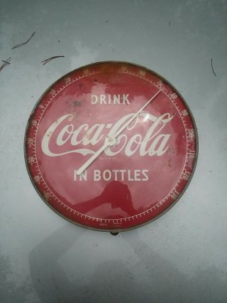 Vintage Drink Coca - Cola In Bottles 12 " Round Wall Thermometer Plastic Face