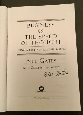 Bill Gates Autograph Signed Book “business @ The Speed Of Thought”