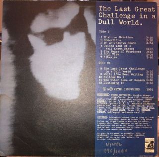 Peter Jefferies The Last Great Challenge In A Dull World USA Vinyl LP Numbered 2