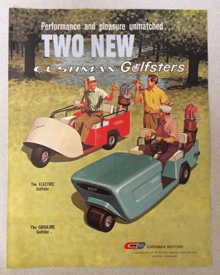 Vintage Cushman Motors Golfster Gas Golf Cart Reproduced Advertising Brochure