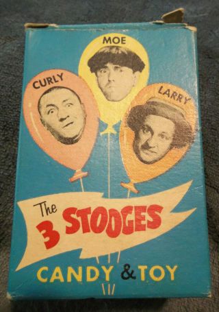 Vintage Rare 1959 3 Stooges Candy & Toy Box Phoenix Candy Company