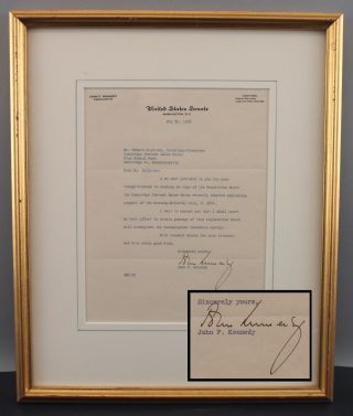 1958 Authentic Live Signature Senator John F.  Kennedy,  Us Senate Letterhead Nr