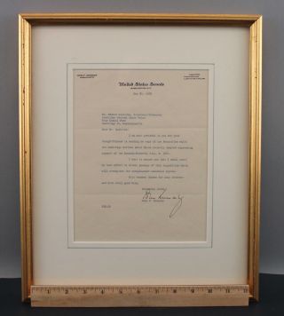 1958 Authentic Live Signature Senator John F.  Kennedy,  US Senate Letterhead NR 2