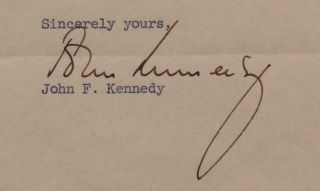 1958 Authentic Live Signature Senator John F.  Kennedy,  US Senate Letterhead NR 6