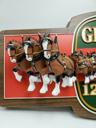 GENESEE 12 HORSE ALE VINTAGE 3 - D BEER ADVERTISING SIGN MAN CAVE 2