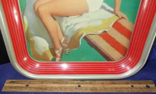 1939 Coca Cola Diving Board Pin Up Girl Advertising Metal Tray COKE 3