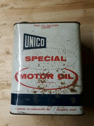 Vintage Unico Special Motor Oil 2 Gallon Metal Can