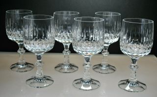 Vintage Schott - Zwiesel " Flamenco " Pattern Wine Glasses (set Of 6)