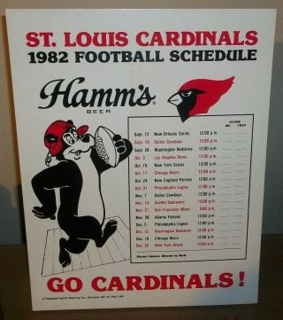 Hamms Beer Cardinals Sports Schedule Easel Sign