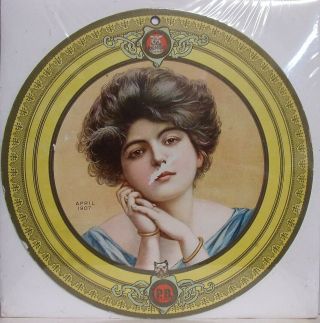 1907 Bunker Hill Breweries Cardboard Litho Girl Sign - Charlestown,  Ma
