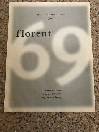 1993 Vintage 8x11 Print Ad For Florent 69 Gansevoort Street Nyc Restaurant Diner