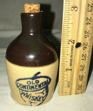 Antique Old Continental Whiskey Mini Stoneware Jug Vintage Liquor Whisky Crock