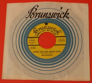 The Crickets " When You Ask About Love " 1959 Rare Promo Rocker - Nm