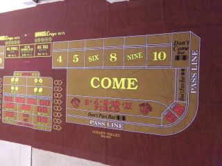 $$$ Golden Nugget Casino Craps Table Covering/Synthetic - Used/GC $$$ 11 ' 7 