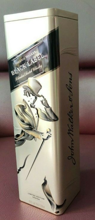 Johnnie Walker Black Label Authentic Tin Case Thailand Limited Ed Bottle 700ml