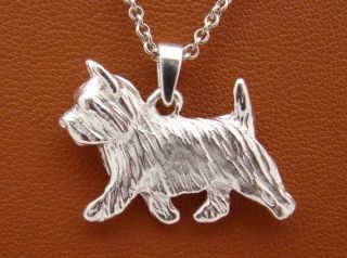 Sterling Silver Norwich Terrier Moving Study Pendant
