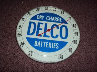 Vintage Delco Dry Charge Batteries Thermometer