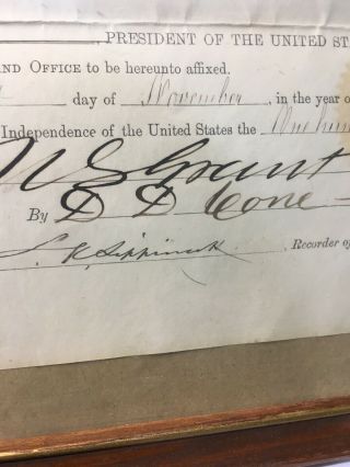 1875 President Ulysses S.  Grant Signed Military Document Wichita Kansas 11