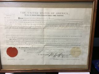 1875 President Ulysses S.  Grant Signed Military Document Wichita Kansas
