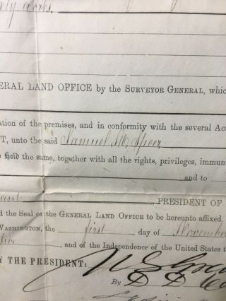 1875 President Ulysses S.  Grant Signed Military Document Wichita Kansas 4